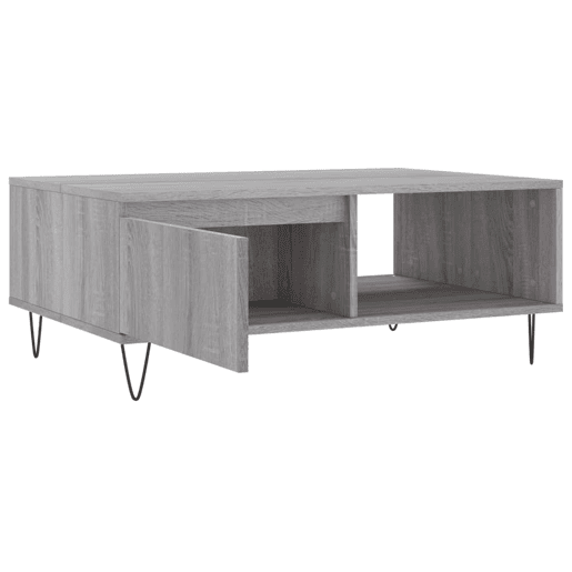 Mesa de Centro, Mesa baixa, 90x60x35 cm derivados de madeira cinzento sonoma
