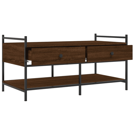 Mesa de Centro, Mesa baixa, 99x50x50 cm derivados de madeira carvalho castanho