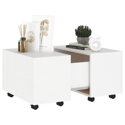 Mesa de Centro, Mesa baixa, 60x60x38 cm derivados de madeira branco