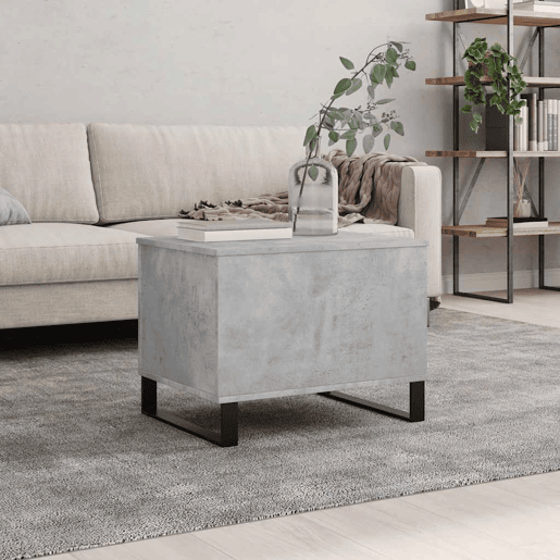 Mesa de Centro, Mesa baixa, 60x44,5x45 cm derivados madeira cinzento cimento