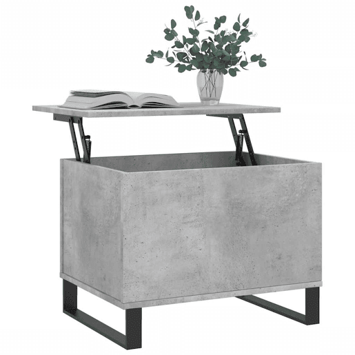 Mesa de Centro, Mesa baixa, 60x44,5x45 cm derivados madeira cinzento cimento