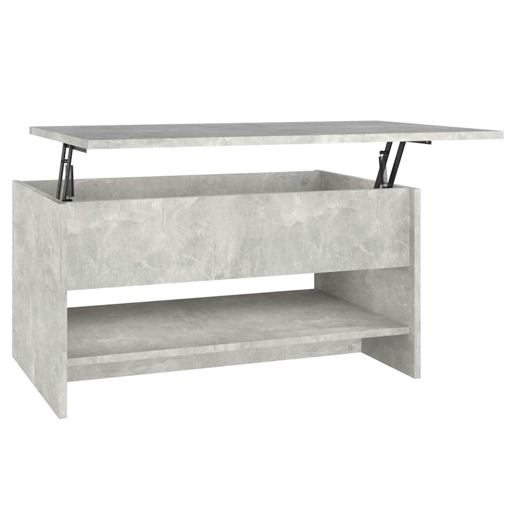 Mesa de café - mesa de centro madera contrachapada gris hormigón 80x50x40 cm