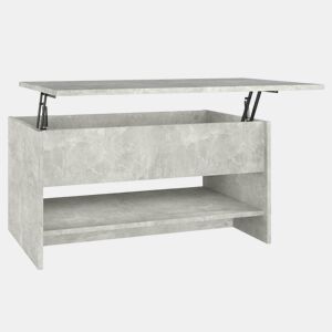 Mesa de Centro, Mesa baixa, 80x50x40cm derivados de madeira cinzento cimento