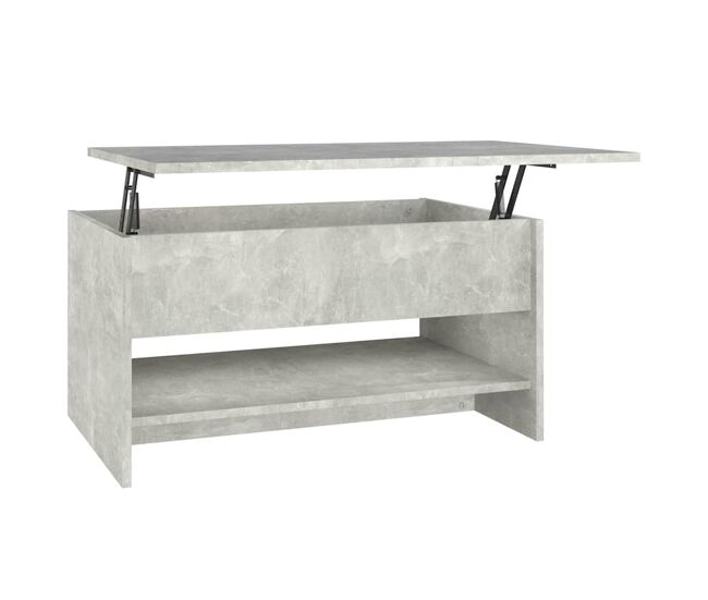 Mesa de café - mesa de centro madera contrachapada gris hormigón 80x50x40 cm