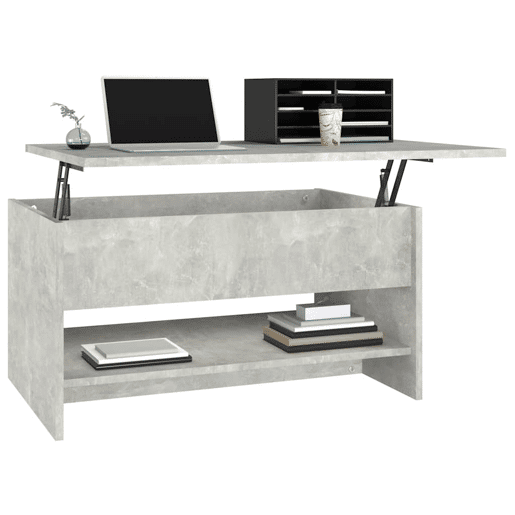Mesa de Centro, Mesa baixa, 80x50x40cm derivados de madeira cinzento cimento