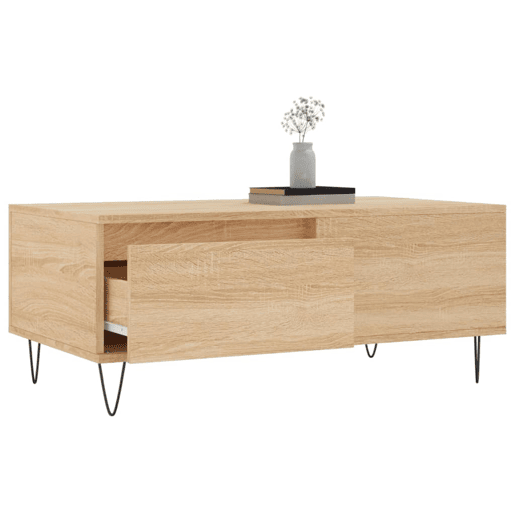 Mesa de Centro, Mesa baixa, 90x50x36,5 cm derivados madeira carvalho sonoma