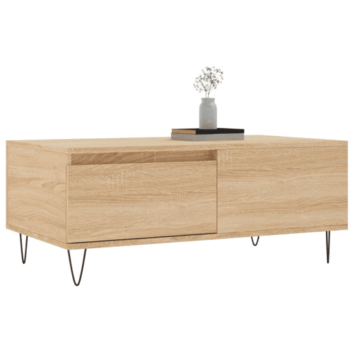 Mesa de Centro, Mesa baixa, 90x50x36,5 cm derivados madeira carvalho sonoma