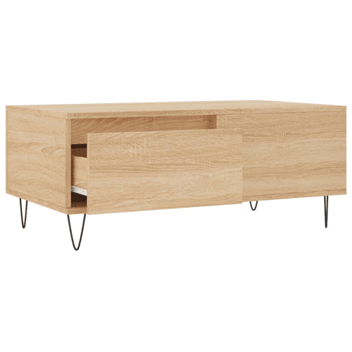 Mesa de Centro, Mesa baixa, 90x50x36,5 cm derivados madeira carvalho sonoma
