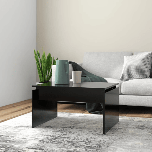 Mesa de Centro, Mesa baixa, 68x50x38 cm derivados de madeira preto