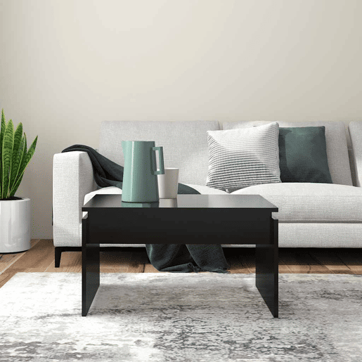 Mesa de Centro, Mesa baixa, 68x50x38 cm derivados de madeira preto