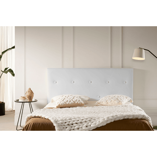 Cabeceira Estofada VENICE Pele Sintética 100x115x12 cm - BEGE - Moonia