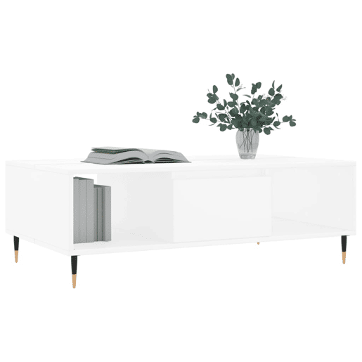 Mesa de Centro, Mesa baixa, 104x60x35 cm derivados de madeira branco