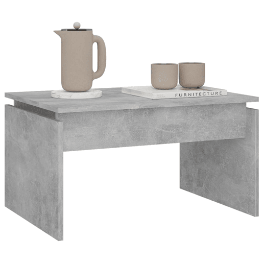 Mesa de Centro, Mesa baixa, 68x50x38 cm derivados madeira cinzento cimento