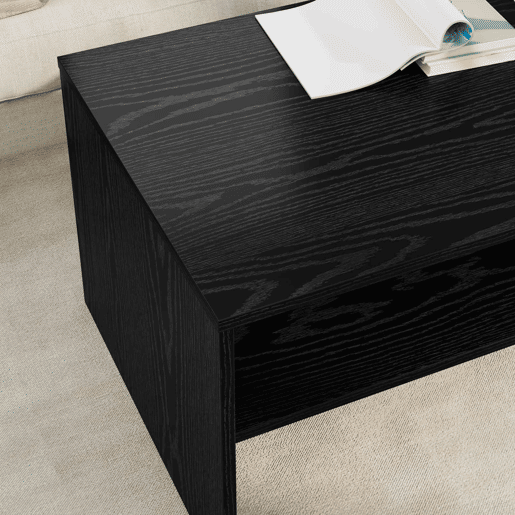 Mesa de Centro, Mesa baixa, Carvalho Preto 100 x 50 x 40 cm