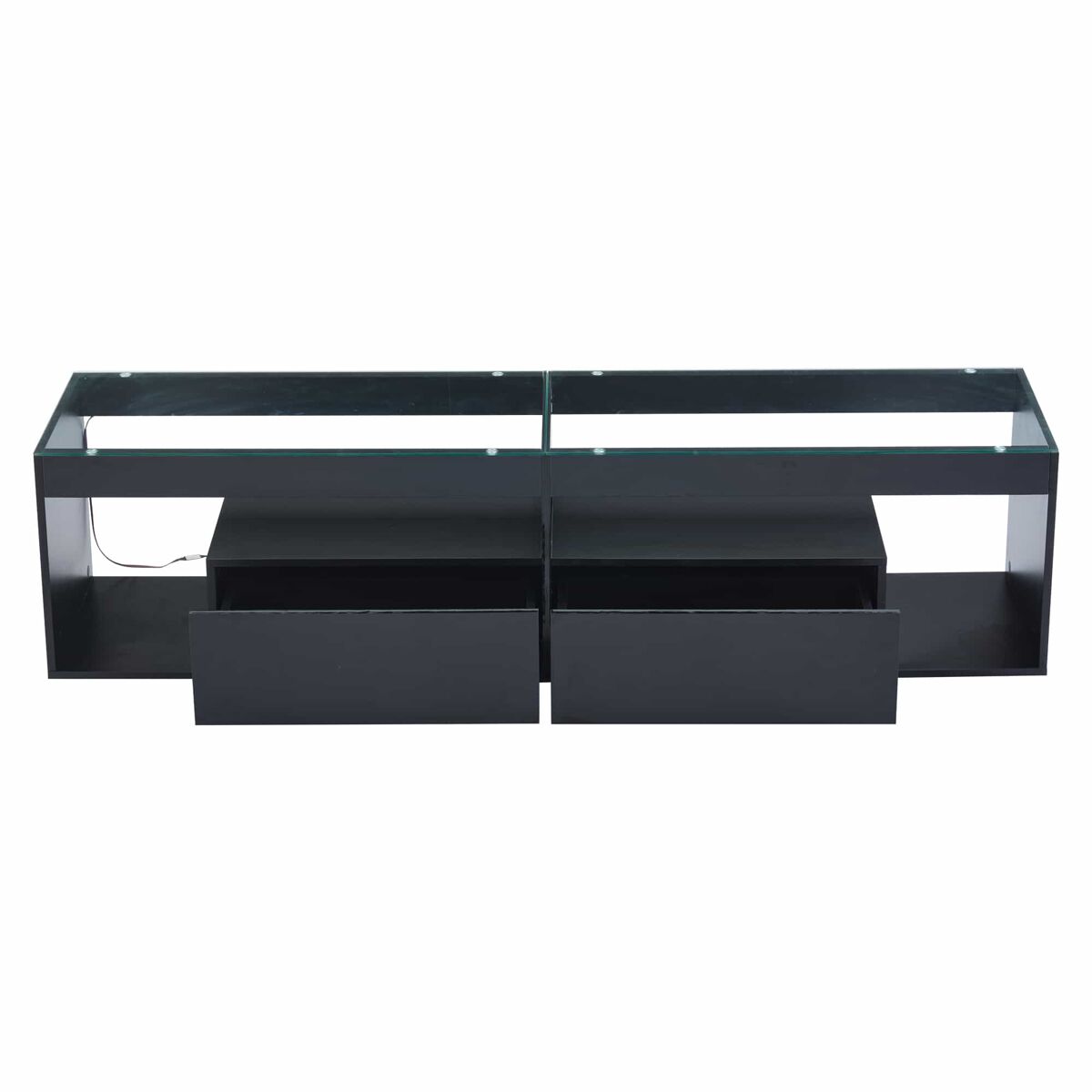 mueble tv led 70 - con 2 cajones consola para salon y dormitorio - negro