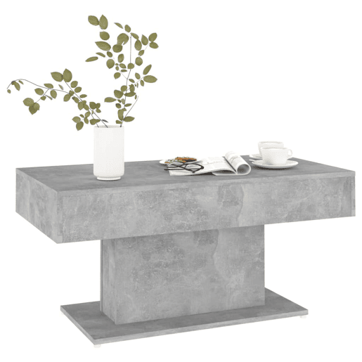 Mesa de Centro, Mesa baixa, 96x50x45 cm derivados madeira cinzento cimento