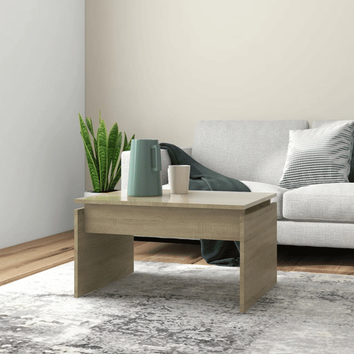 Mesa de Centro, Mesa baixa, 68x50x38 cm derivados de madeira carvalho sonoma