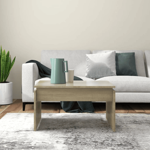 Mesa de Centro, Mesa baixa, 68x50x38 cm derivados de madeira carvalho sonoma