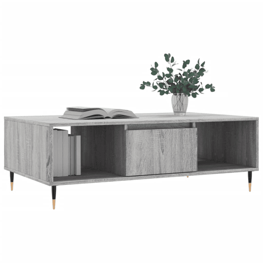 Mesa de Centro, Mesa baixa, 104x60x35 cm derivados madeira cinzento sonoma