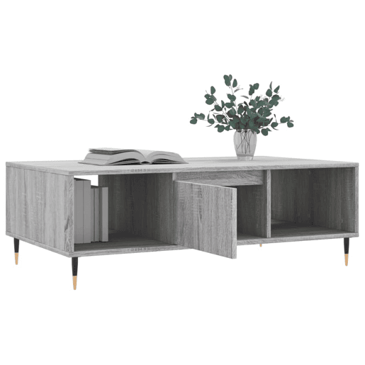 Mesa de Centro, Mesa baixa, 104x60x35 cm derivados madeira cinzento sonoma