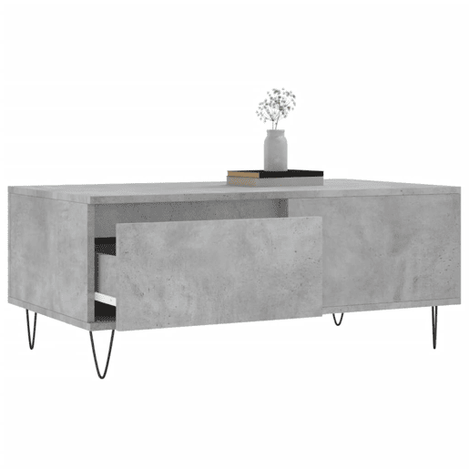 Mesa de Centro, Mesa baixa, 90x50x36,5 cm derivados madeira cinzento cimento