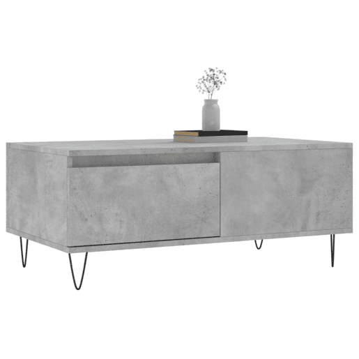 Mesa de Centro, Mesa baixa, 90x50x36,5 cm derivados madeira cinzento cimento