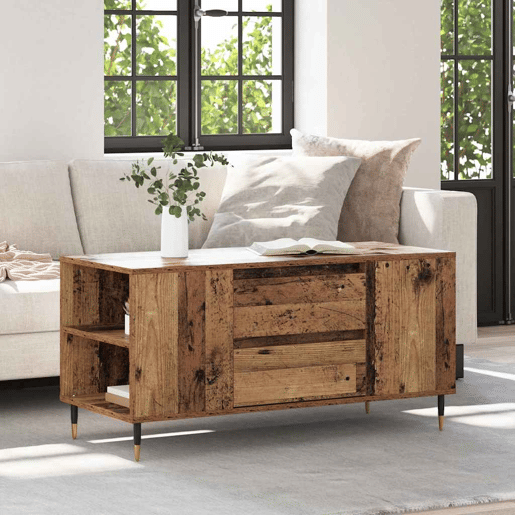 Mesa de Centro, Mesa baixa, com gaveta Madeira Antiga 102 x 44,5 x 50 cm