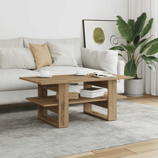 Mesa de Centro, Mesa baixa, 102x55x42cm derivados de madeira carvalho artisiano