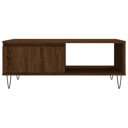 Mesa de Centro, Mesa baixa, 90x60x35 cm derivados madeira carvalho castanho