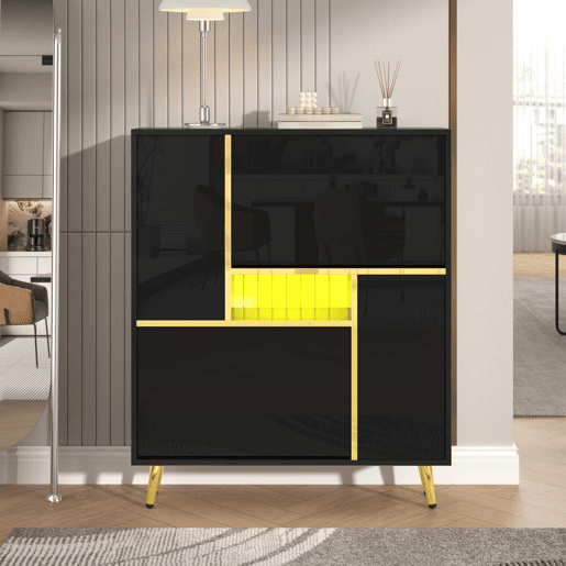 Sapateira LED moderna - aspeto brilhante - Preto