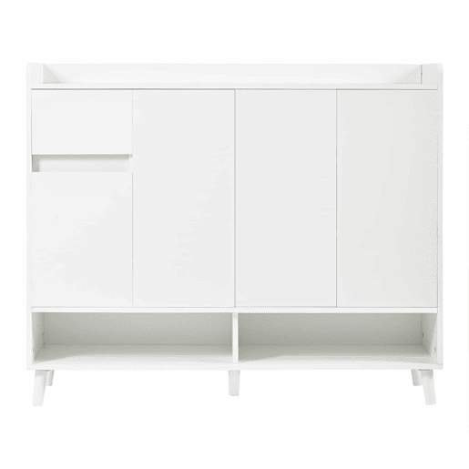 Móvel consola moderno 120x99x35 cm - Grande capacidade de arrumação, 4 portas, 1 gaveta - Branco