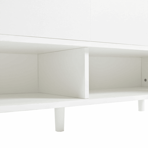 Móvel consola moderno 120x99x35 cm - Grande capacidade de arrumação, 4 portas, 1 gaveta - Branco