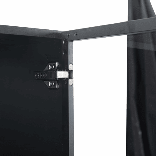 Vitrine de vidro 80x40x160 cm - Vitrine de porta dupla com iluminação LED APP, prateleiras móveis - Cor preta