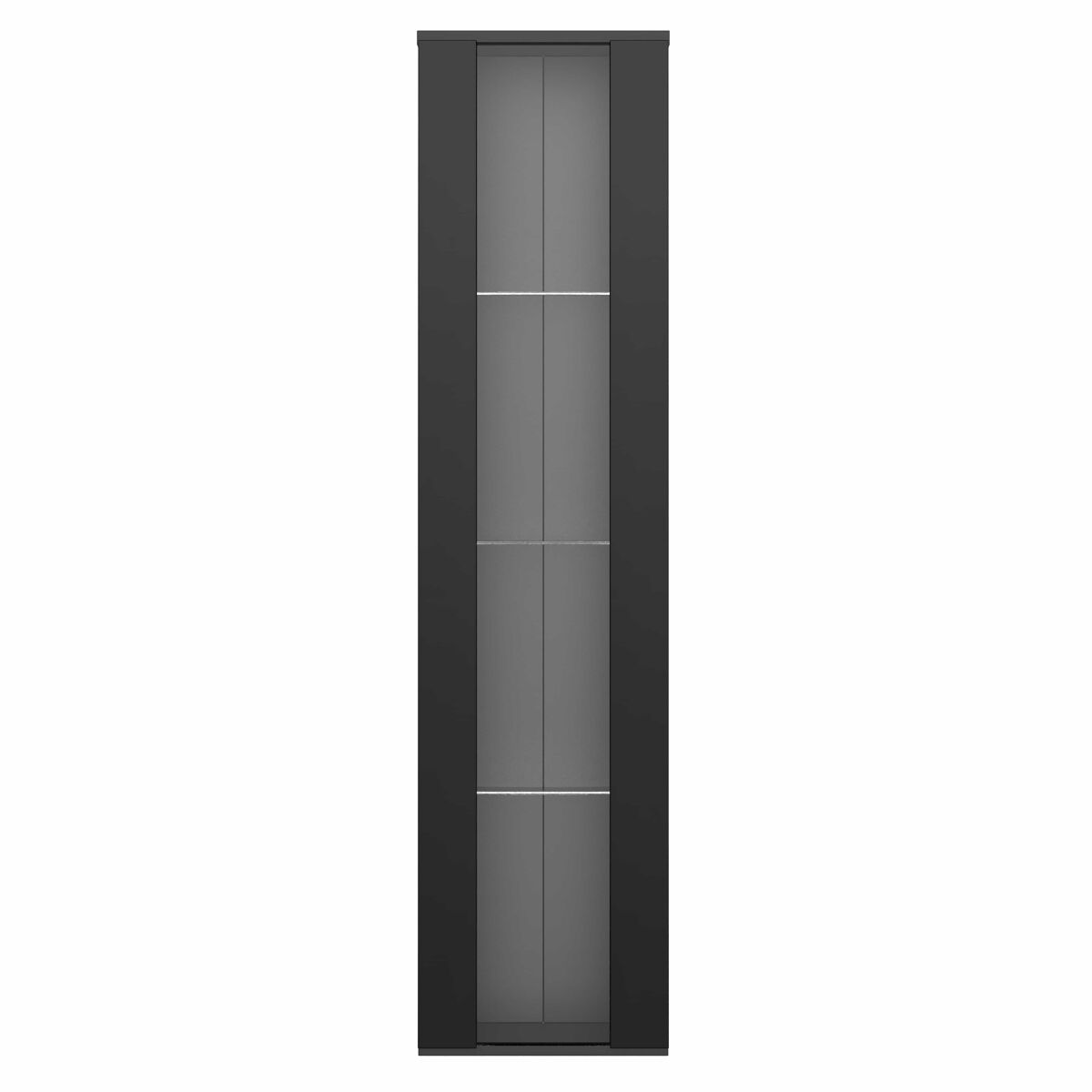 Vitrina multifuncional 40x29x170 cm - panel de vidrio, luz led con cambio de color, control remoto, diseño sencillo - negro