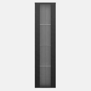 Vitrine multifuncional 40x29x170 cm - Painel de vidro, luz LED com mudança de cor, controle remoto, design simples - Preto