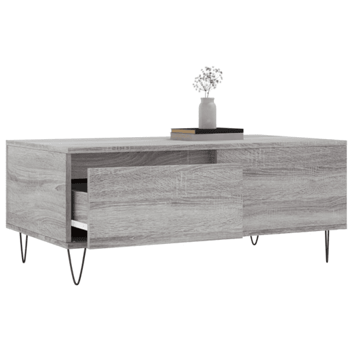 Mesa de Centro, Mesa baixa, 90x50x36,5 cm derivados madeira cinzento sonoma