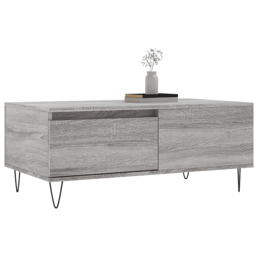Mesa de Centro, Mesa baixa, 90x50x36,5 cm derivados madeira cinzento sonoma