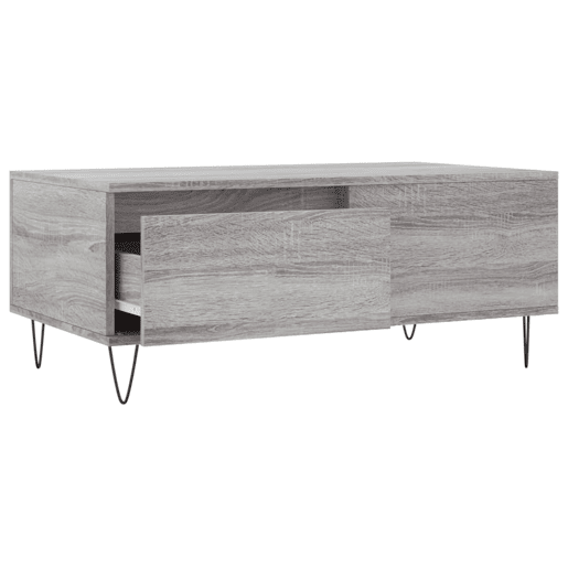 Mesa de Centro, Mesa baixa, 90x50x36,5 cm derivados madeira cinzento sonoma