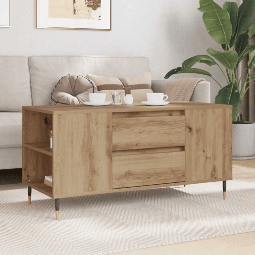 Mesa de Centro, Mesa baixa, com gaveta Carvalho Artesanal 102 x 44,5 x 50 cm