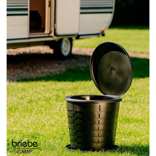Briebe WC1184 Sanita Portátil Dobrável para Camping, WC Seco Compacto 3 em 1 para Autocaravana, Carro, Pesca, , Preto