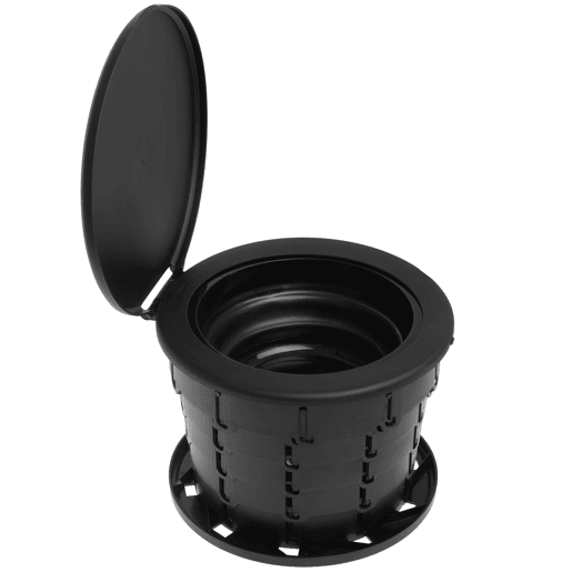 Briebe WC1184 Sanita Portátil Dobrável para Camping, WC Seco Compacto 3 em 1 para Autocaravana, Carro, Pesca, , Preto