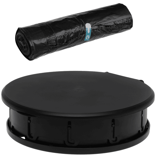 Briebe WC1184 Sanita Portátil Dobrável para Camping, WC Seco Compacto 3 em 1 para Autocaravana, Carro, Pesca, , Preto