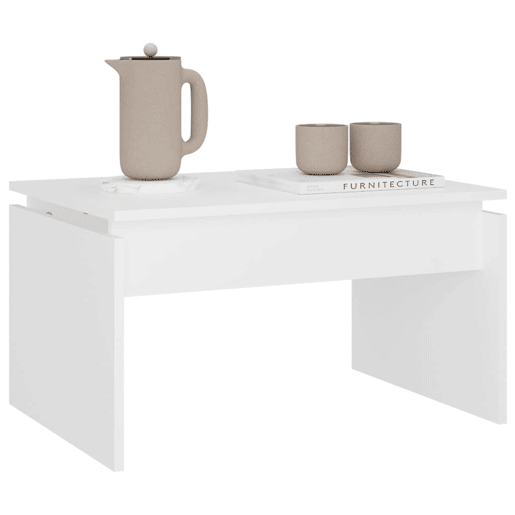 Mesa de Centro, Mesa baixa, 68x50x38 cm derivados de madeira branco