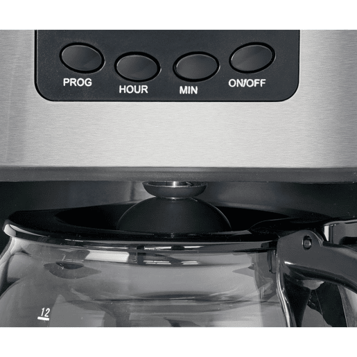 Clatronic KA 3642 Máquina de Café Filtro 12 - 14 Chávenas 1,5 L, Prato de Aquecimento, Programável, 900, Prata negra