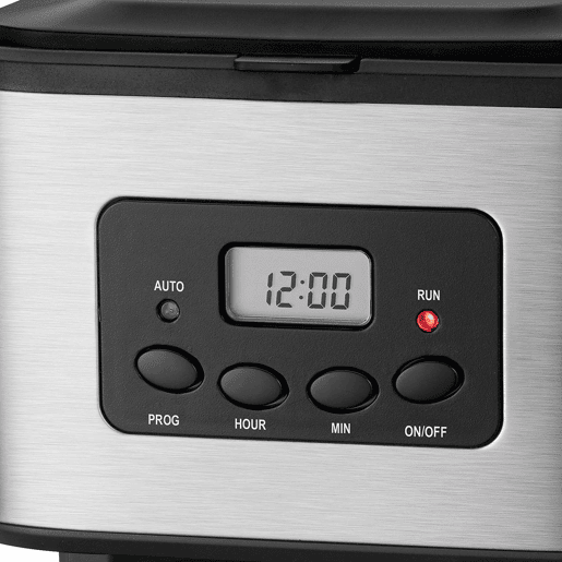Clatronic KA 3642 Máquina de Café Filtro 12 - 14 Chávenas 1,5 L, Prato de Aquecimento, Programável, 900, Prata negra