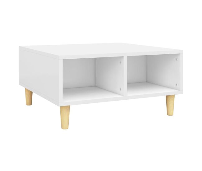 Mesa de café - mesa de centro madera contrachapada blanco 60x60x30 cm