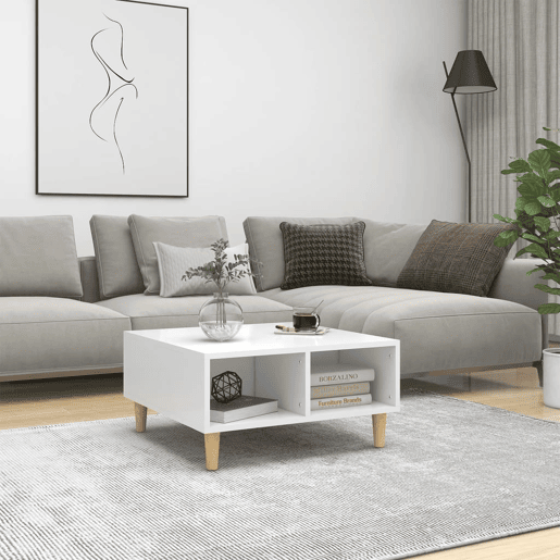 Mesa de Centro, Mesa baixa, 60x60x30 cm contraplacado branco