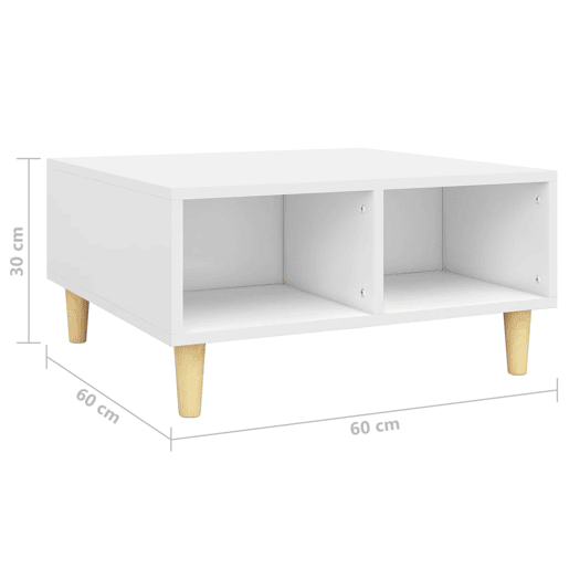 Mesa de Centro, Mesa baixa, 60x60x30 cm contraplacado branco