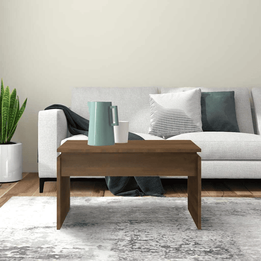 Mesa de Centro, Mesa baixa, 68x50x38 cm derivados de madeira carvalho castanho