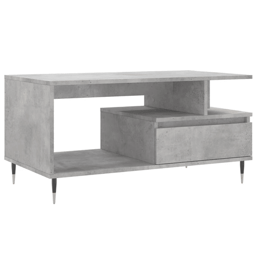 Mesa de Centro, Mesa baixa, 90x49x45 derivados de madeira cinzento cimento